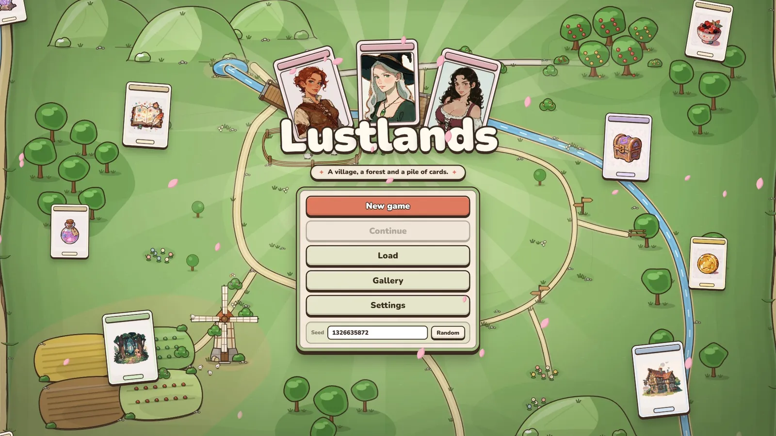 Lustlands' title screen